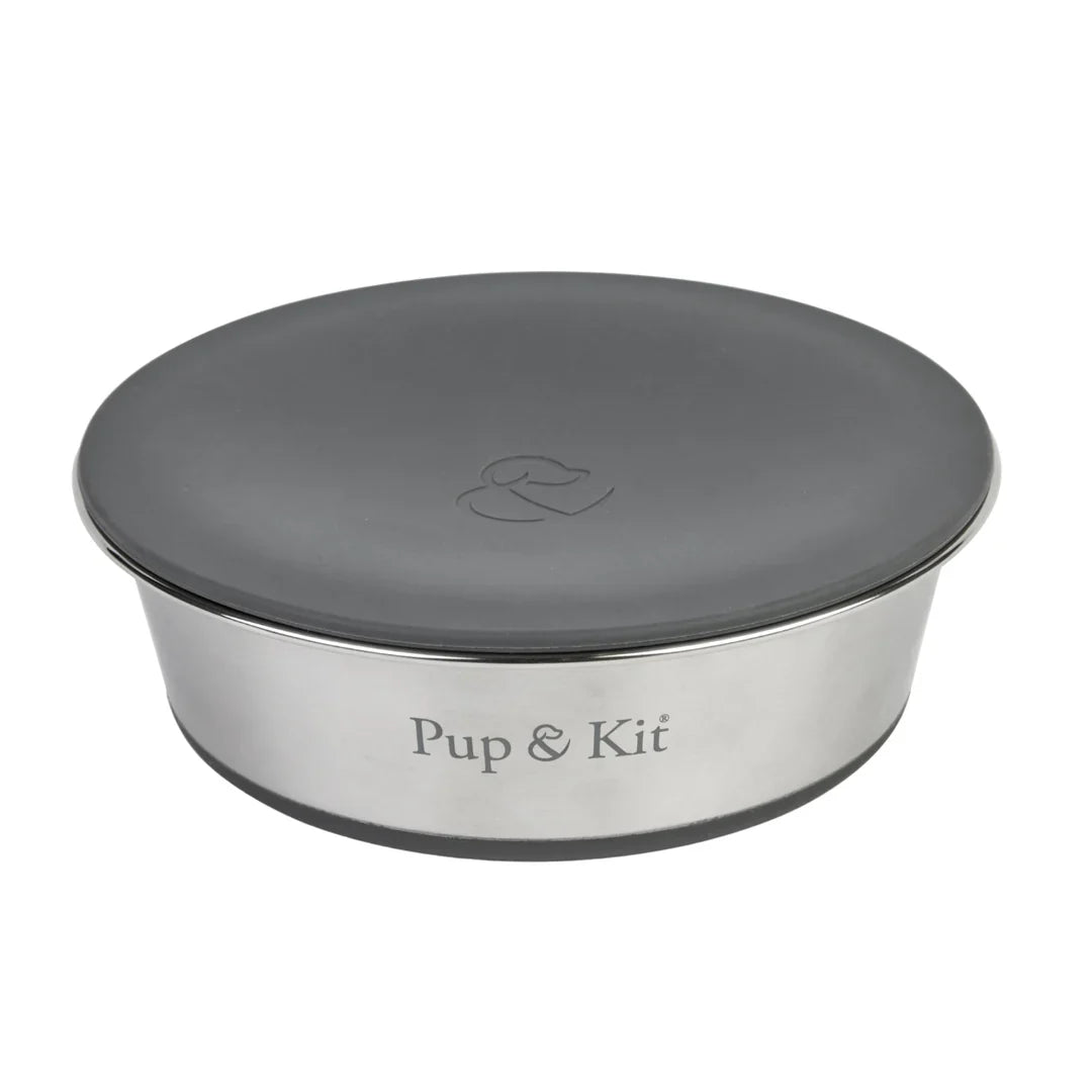 Lid-it® Bowl with Stay-Fresh Lid - Grey Dog Supplies Pup & Kit