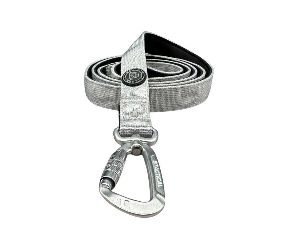 BTactical Extra-Strong Nylon Carabiner Clip Dog Lead - Misty Grey