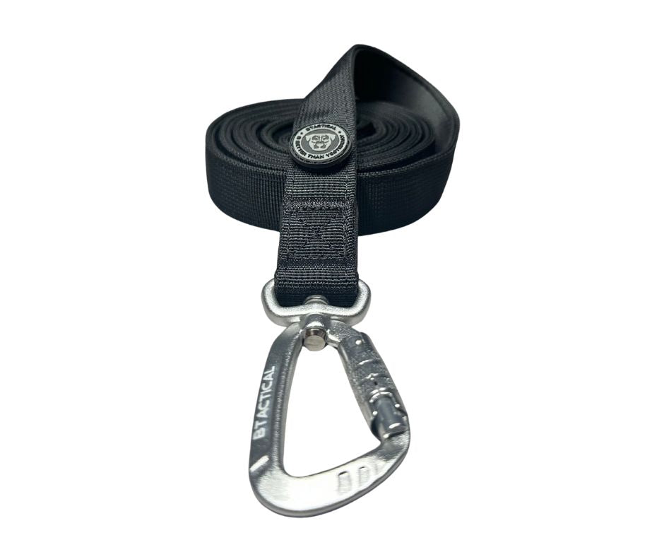 BTactical Extra-Strong Carabiner Clip Nylon Dog Lead - Midnight Black