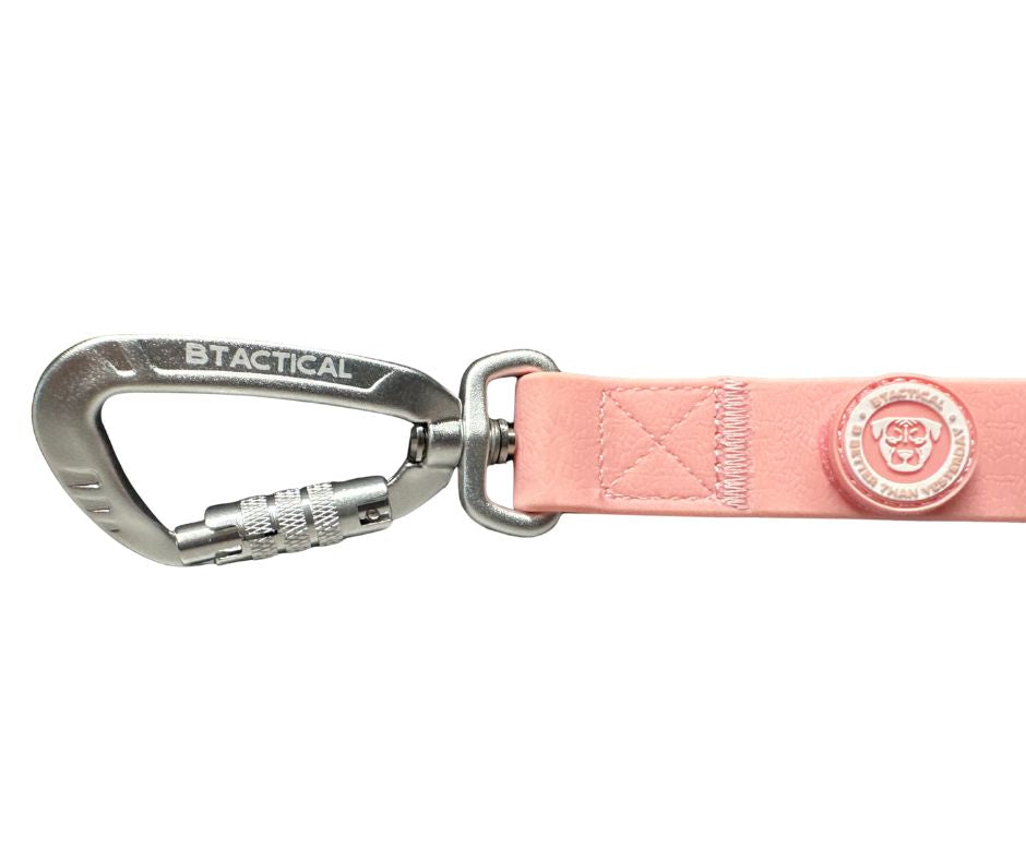 BTactical Extra-Strong PVC Carabiner Clip Dog Lead - Pastel Pink