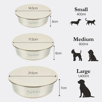 Lid-it® Bowl with Stay-Fresh Lid - Beige Dog Supplies Pup & Kit