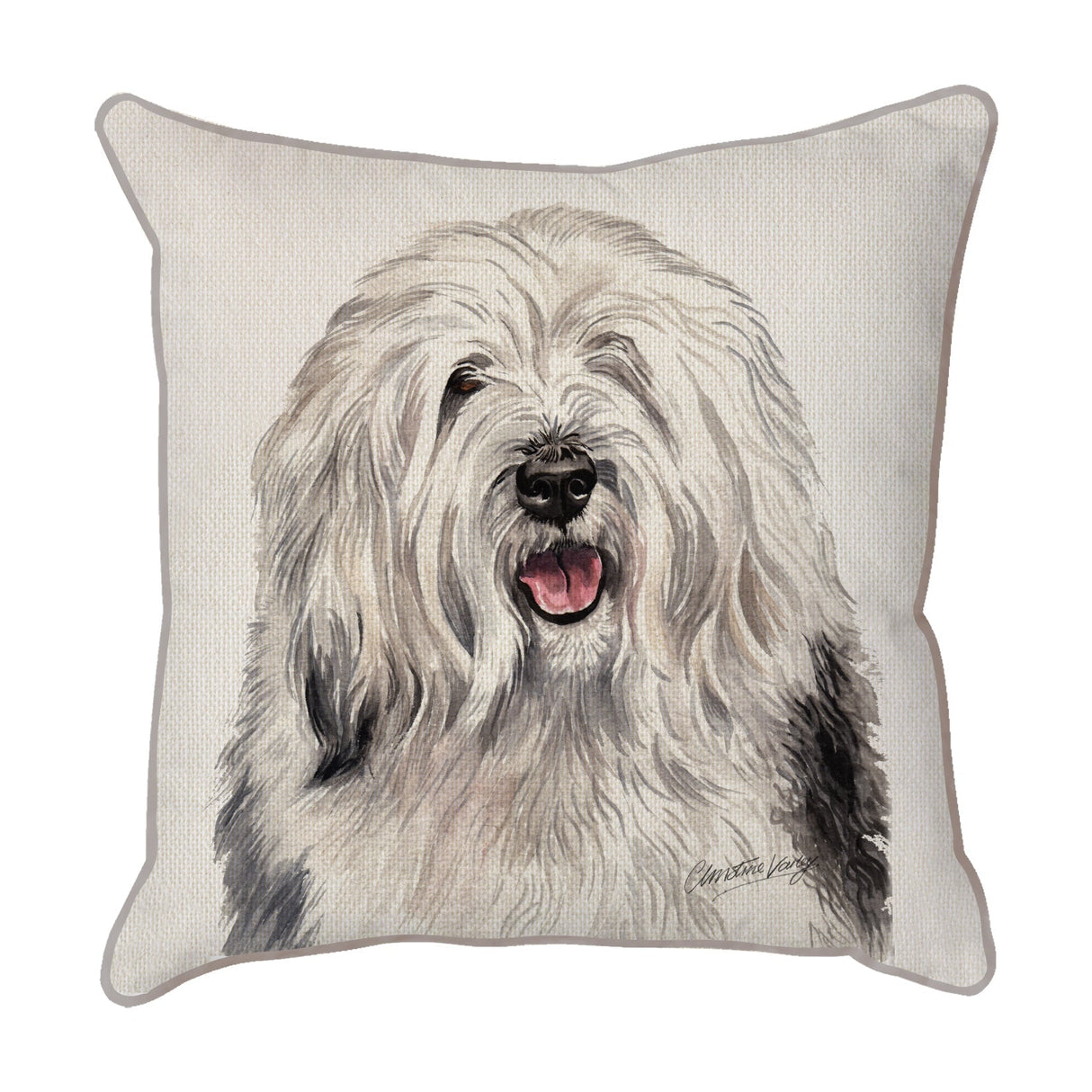 Christine Varley | Old English | Dog Scatter Cushion Cushions Christine Varley