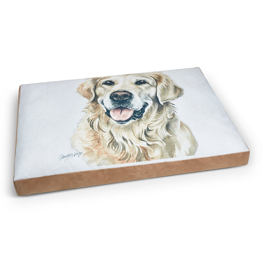 Christine Varley Luxury Printed Dog Bed - Golden Retriever Barking Beds
