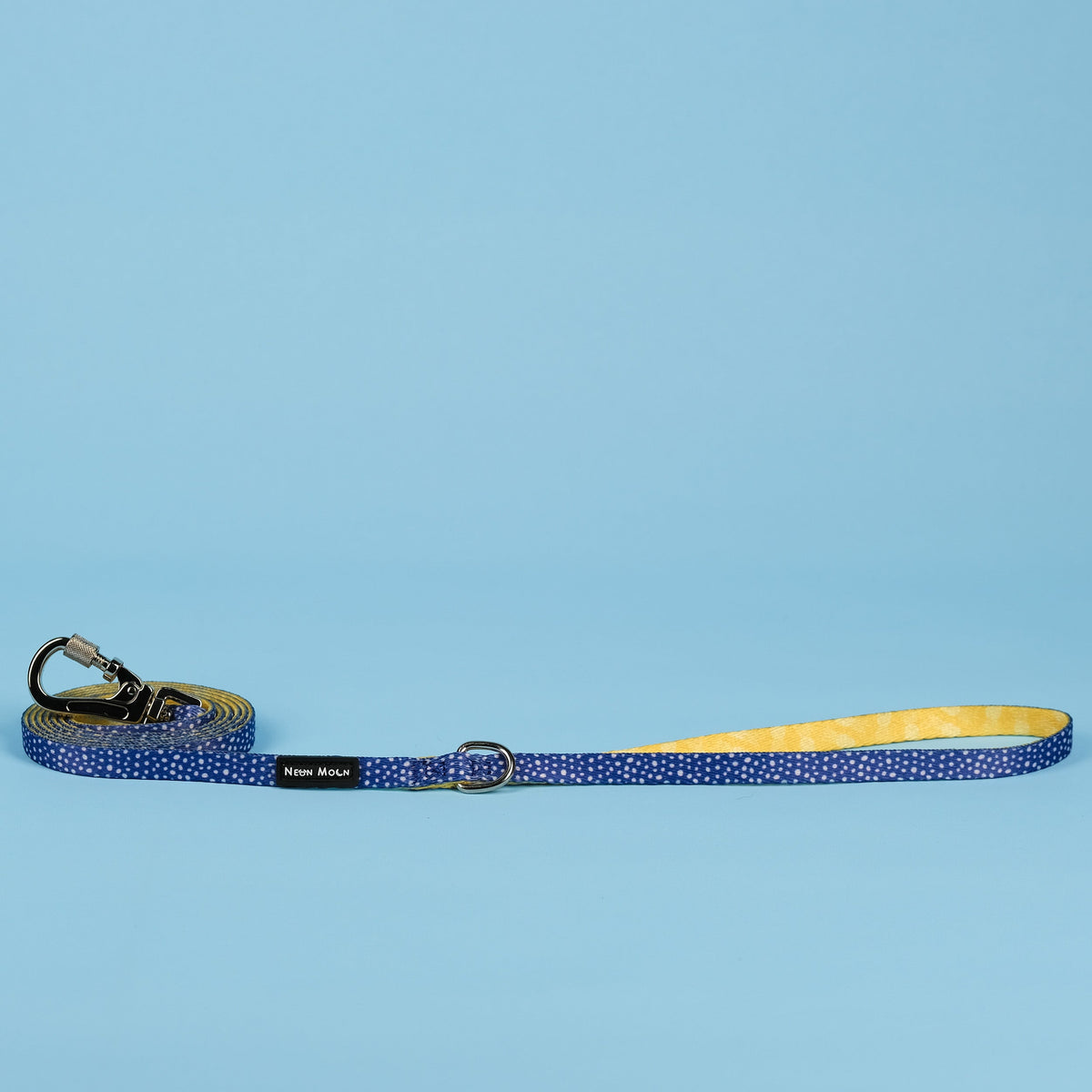 SnazzyTails The Minnie Dog Lead Blue & Yellow Polka Dot