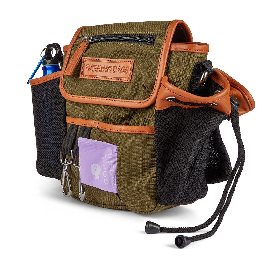 The Original Bag - Khaki Leather Trim Barking Bags