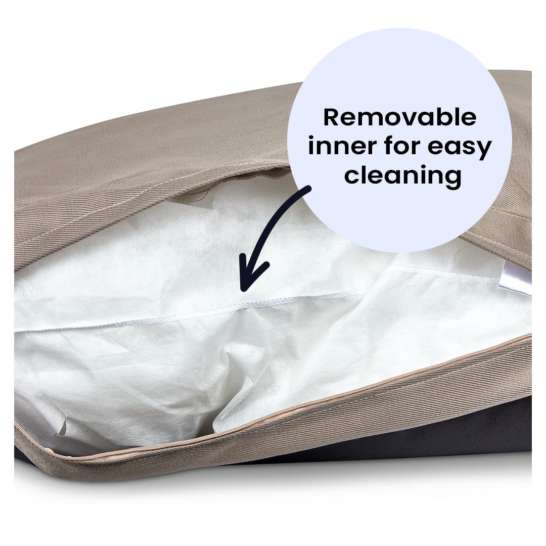 Taupe Fabric Dog Bed Barking Beds