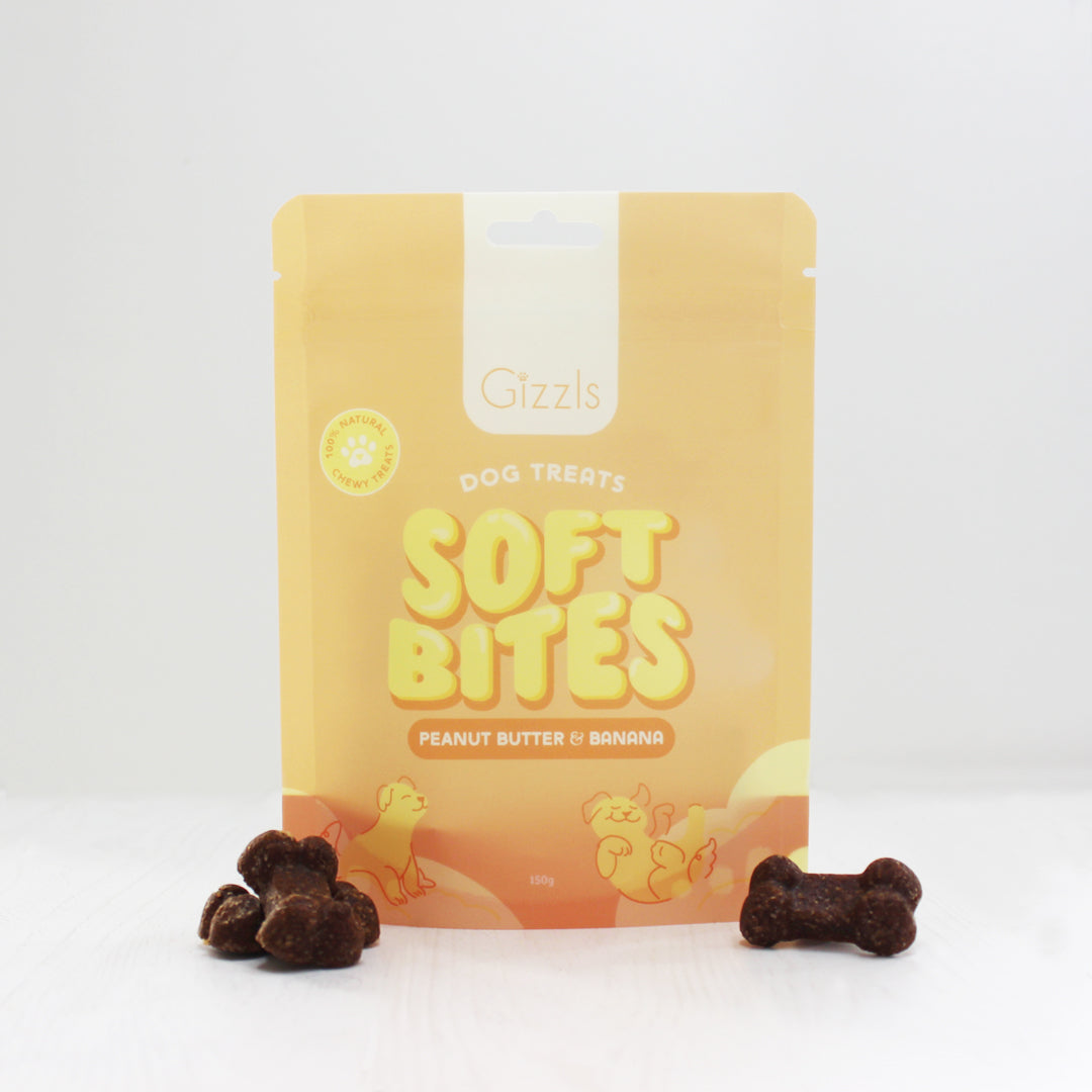 Gizzls Peanut Butter & Banana Soft Dog Treats 150g