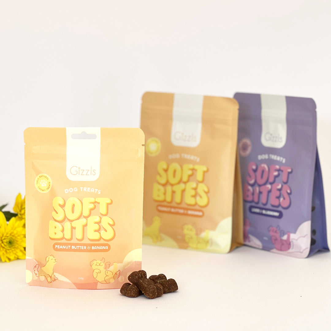 Gizzls Peanut Butter & Banana Soft Dog Treats 150g