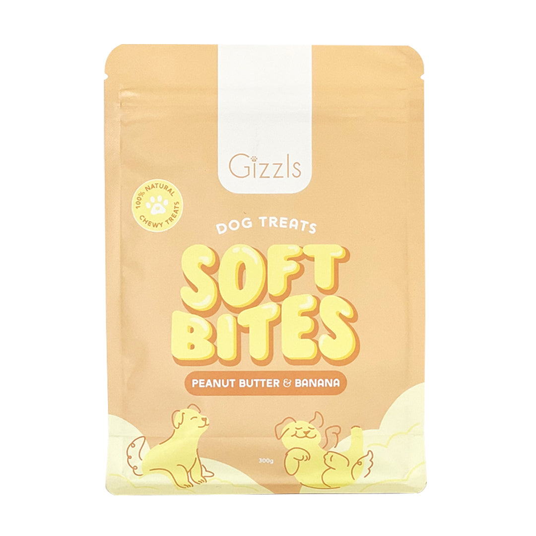 Gizzls Peanut Butter & Banana Soft Dog Treats 300g