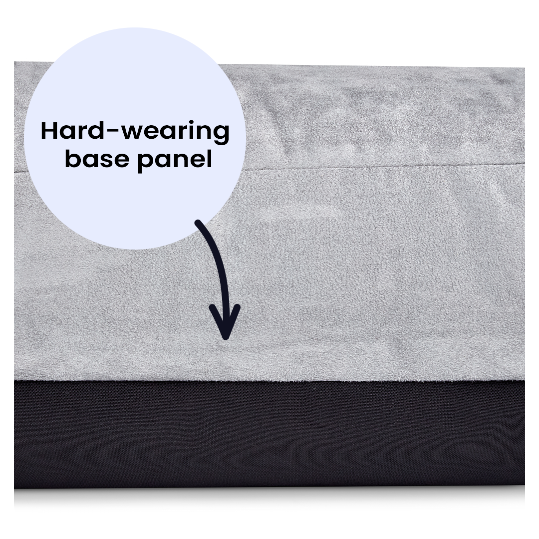 Luxury Faux Suede Dog Bed - Grey Barking Beds