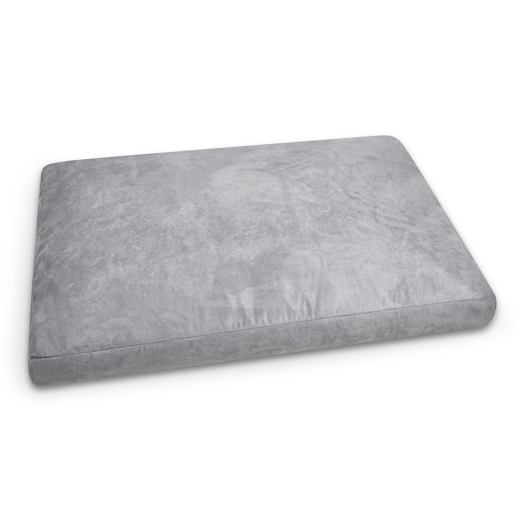 Luxury Faux Suede Dog Bed - Grey Barking Beds