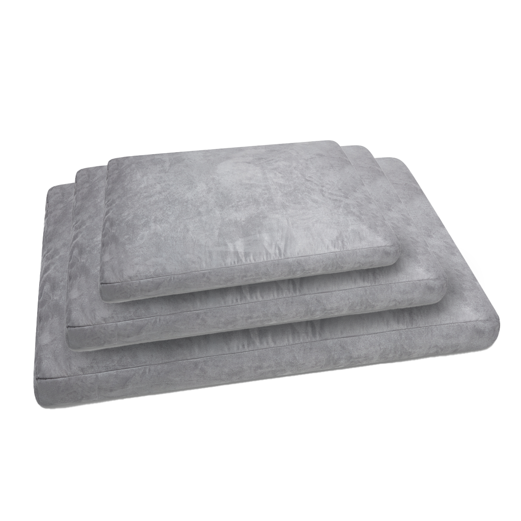 Luxury Faux Suede Dog Bed - Grey Barking Beds