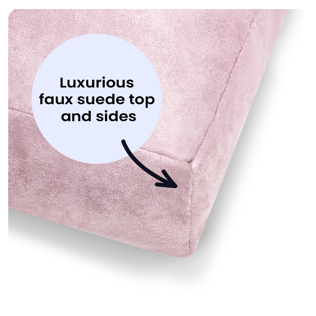 Luxury Faux Suede Dog Bed - Mauve Barking Beds