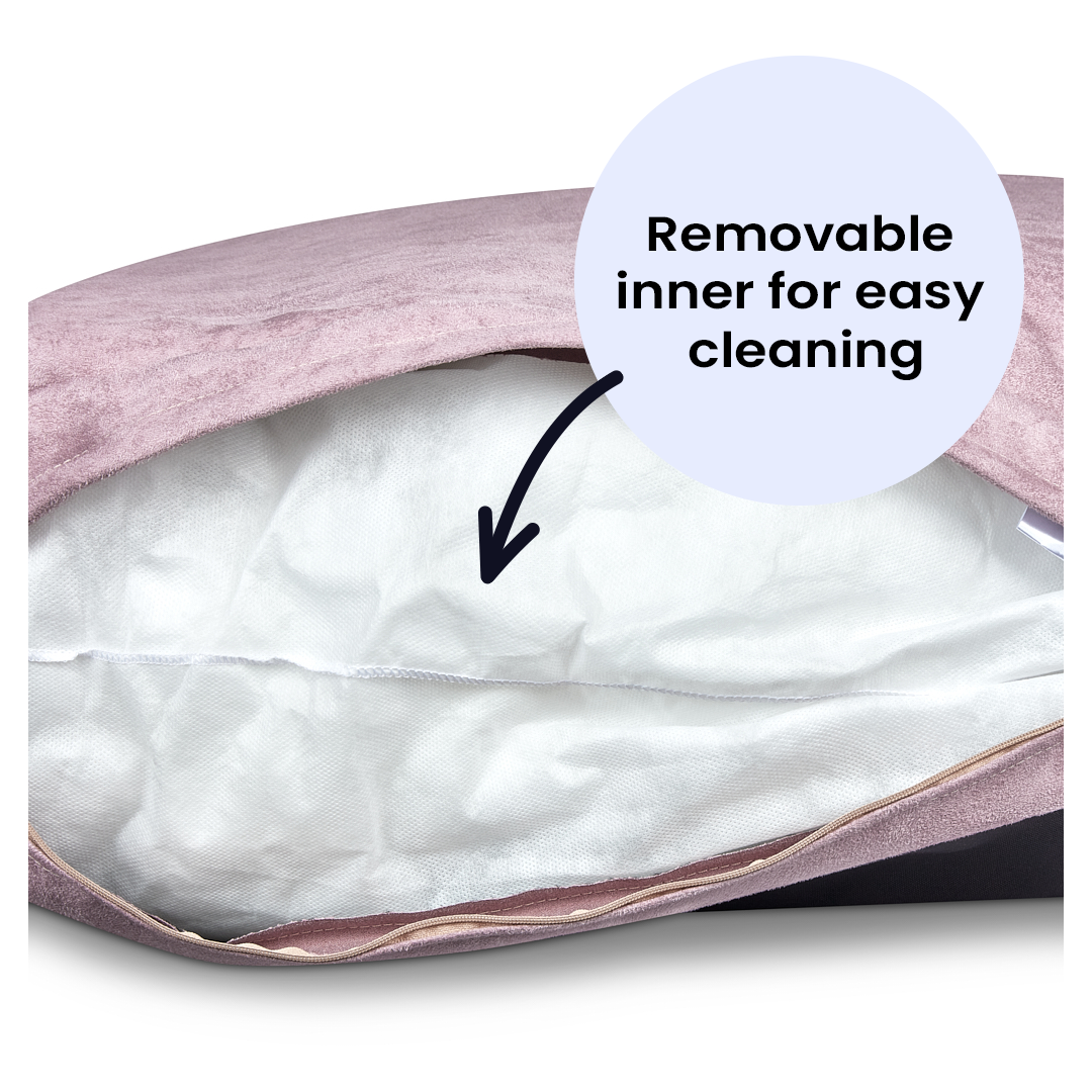 Luxury Faux Suede Dog Bed - Mauve Barking Beds