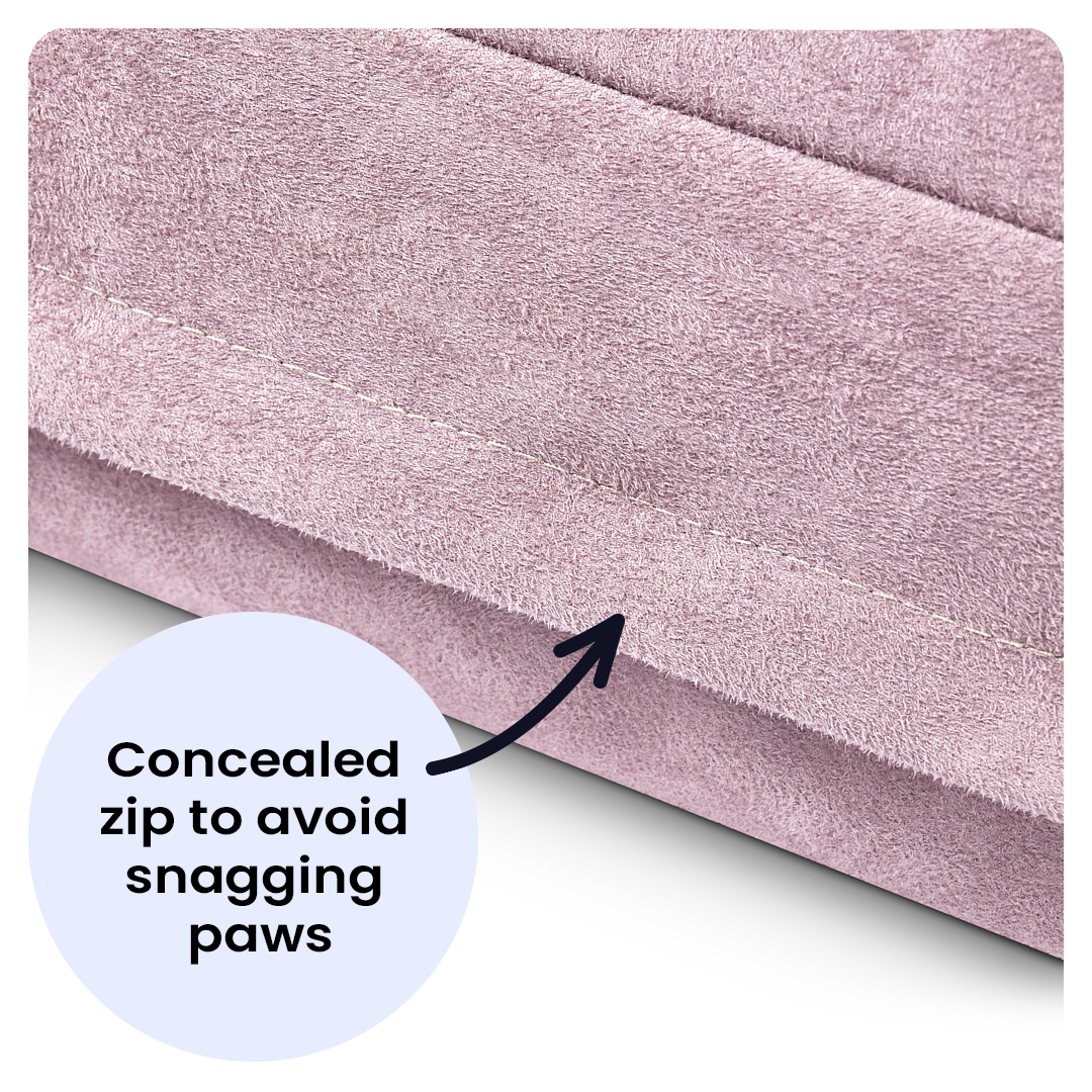 Luxury Faux Suede Dog Bed - Mauve Barking Beds