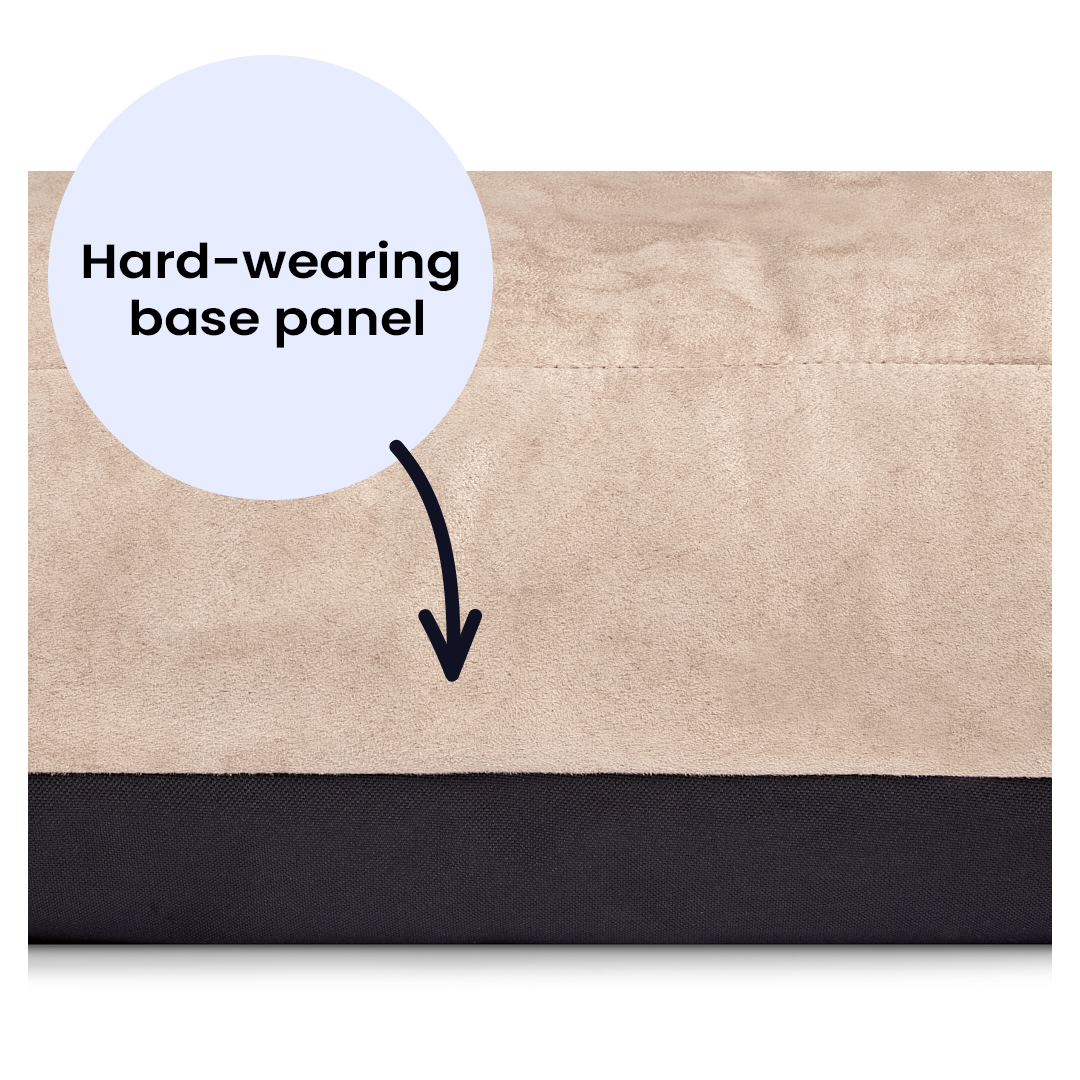 Luxury Faux Suede Dog Bed - Stone Barking Beds