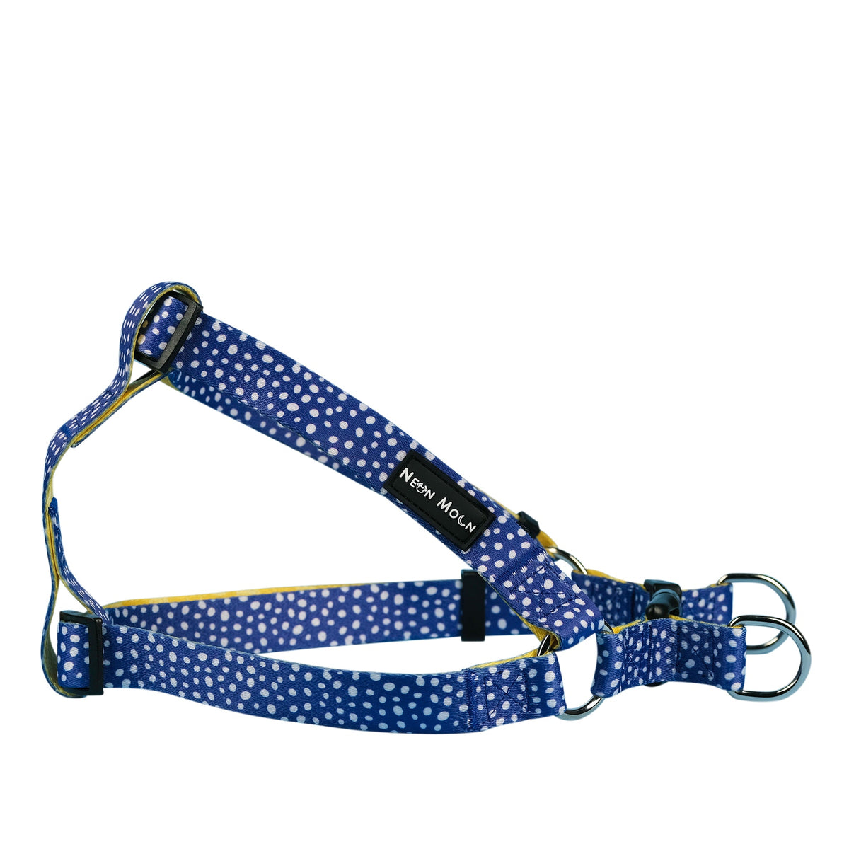SnazzyTails Minnie Step-In Dog Harness Blue Polka Dot and Yellow Pineapple Print