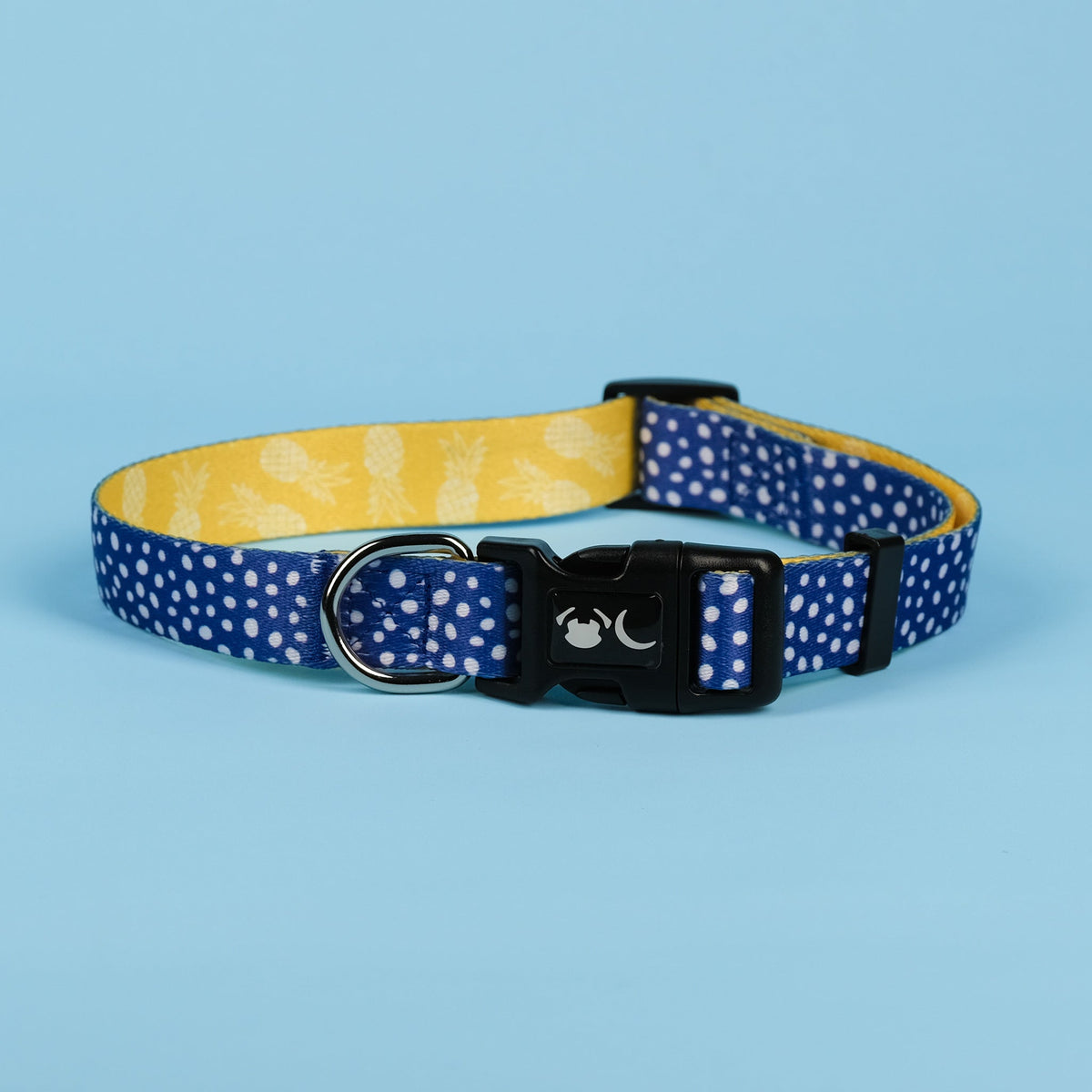SnazzyTails Minnie Dog Collar Blue Polka Dot and Yellow Print