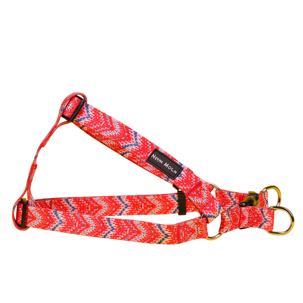 SnazzyTails Tod Step-In Dog Harness Red Chevron