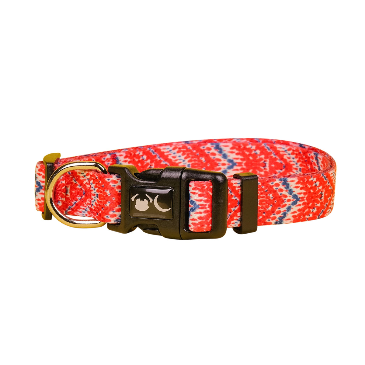 SnazzyTails Tod Dog Collar Red Chevron