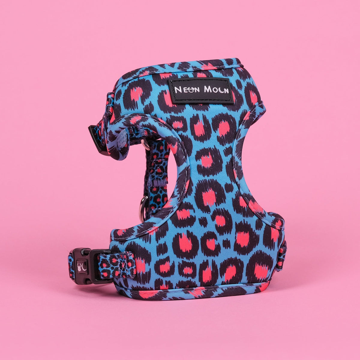 SnazzyTails The Willow Mesh Dog Harness Blue & Pink Leopard Print