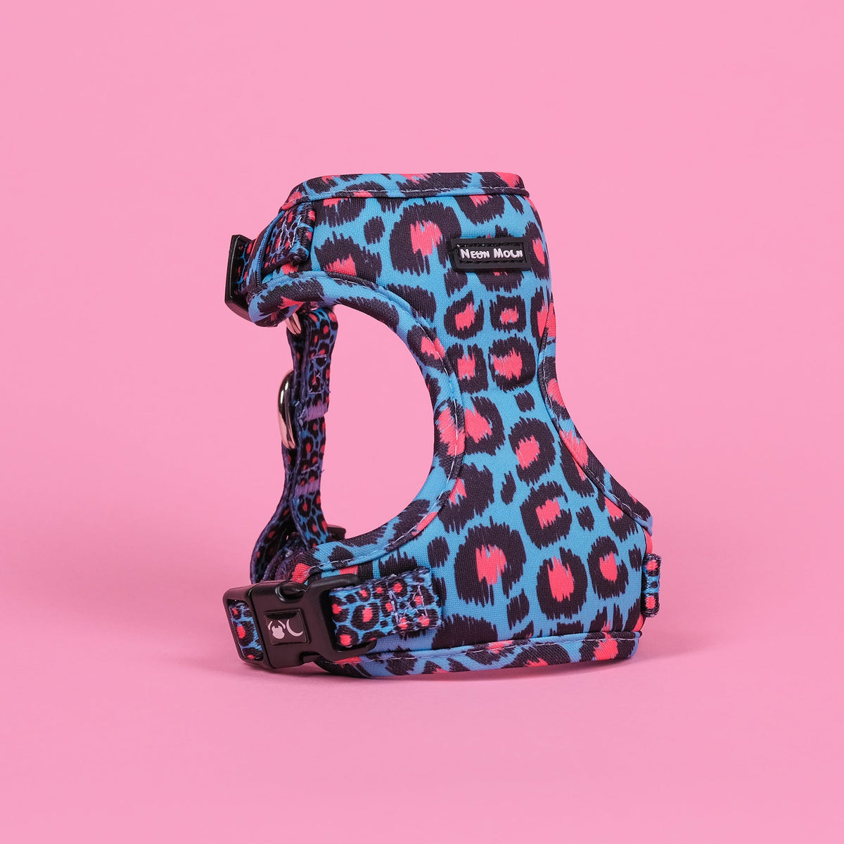 SnazzyTails The Willow Mesh Dog Harness Blue & Pink Leopard Print