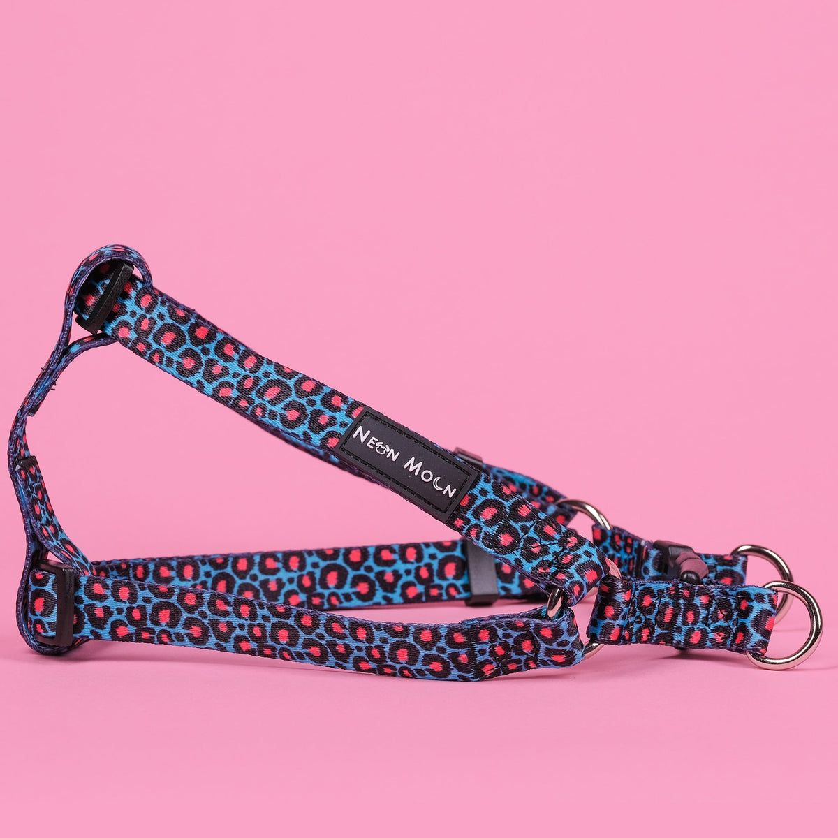 SnazzyTails Willow Step-In Dog Harness - Blue Leopard Print