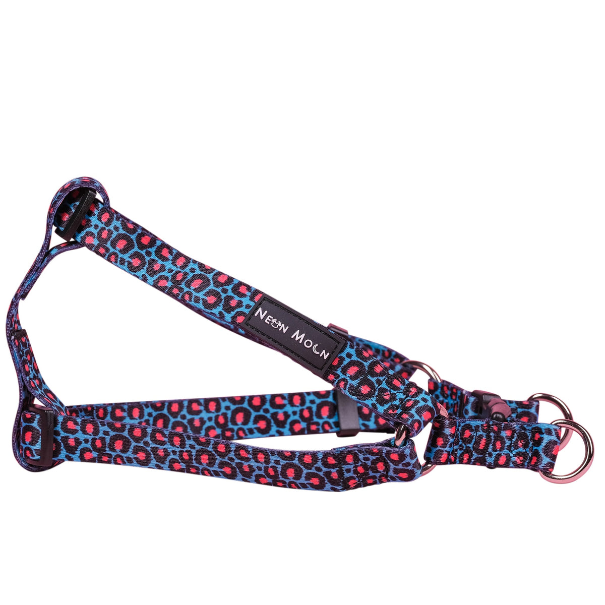 SnazzyTails Willow Step-In Dog Harness - Blue Leopard Print