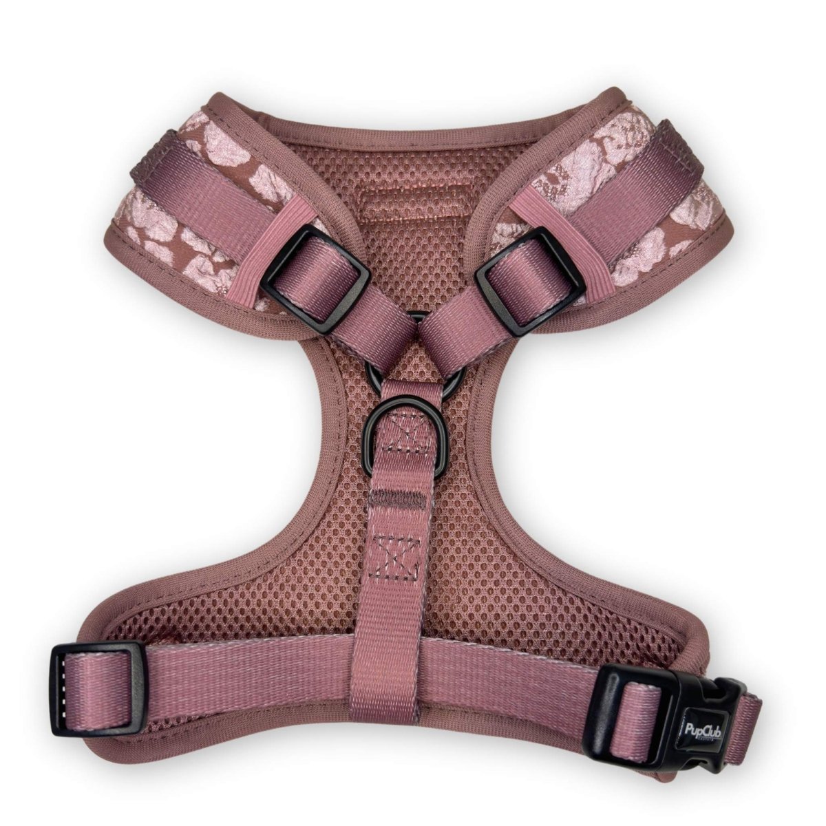 PupClub Couture Luxe Mocha Petals Adjustable Dog Harness