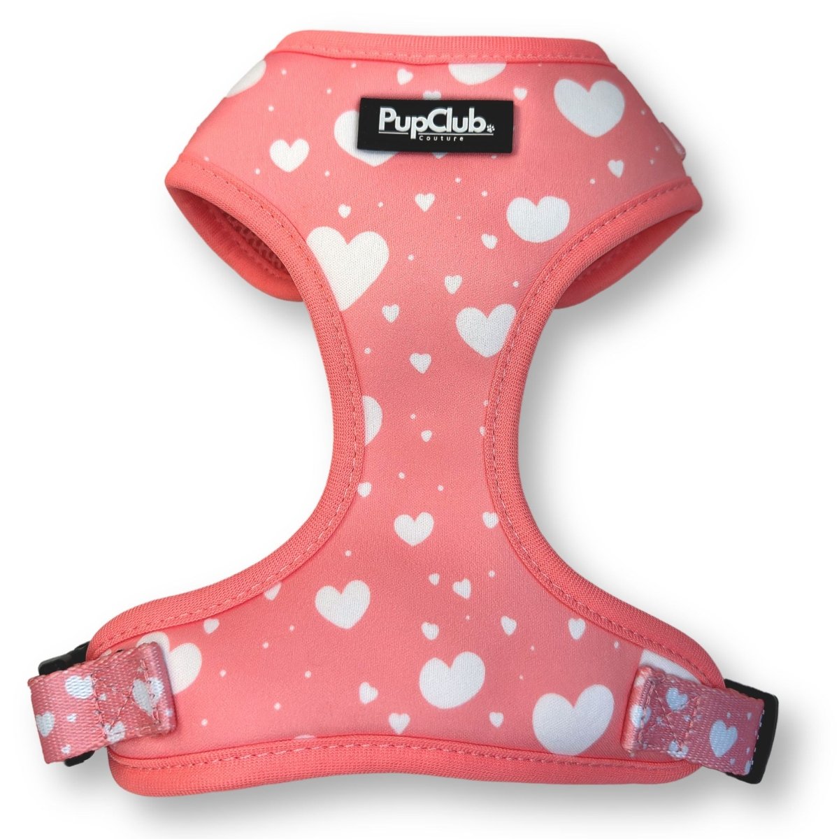 PupClub Couture Adjustable Harness - Peachy Hearts