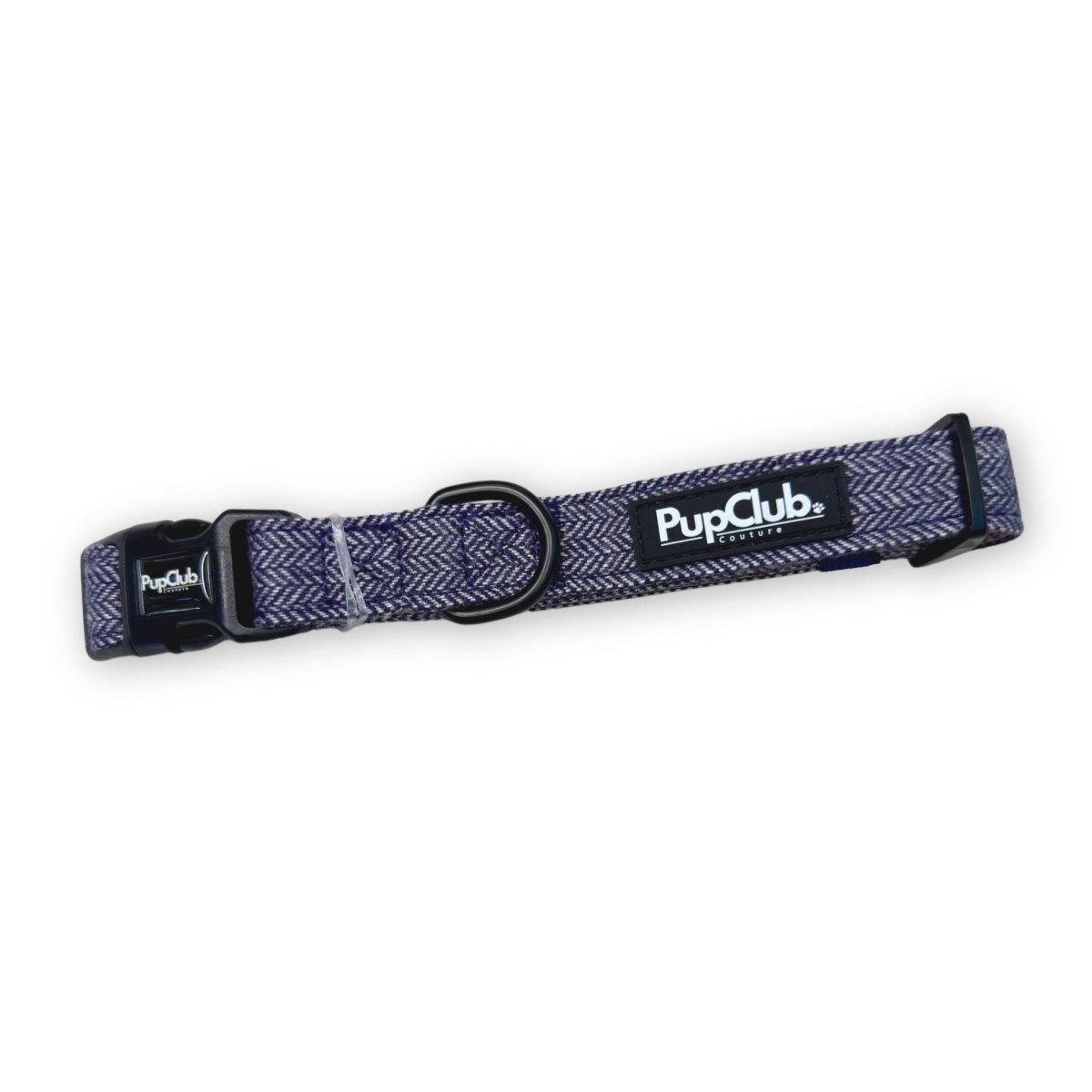 PupClub Couture Dog Collar - Tweed Blue