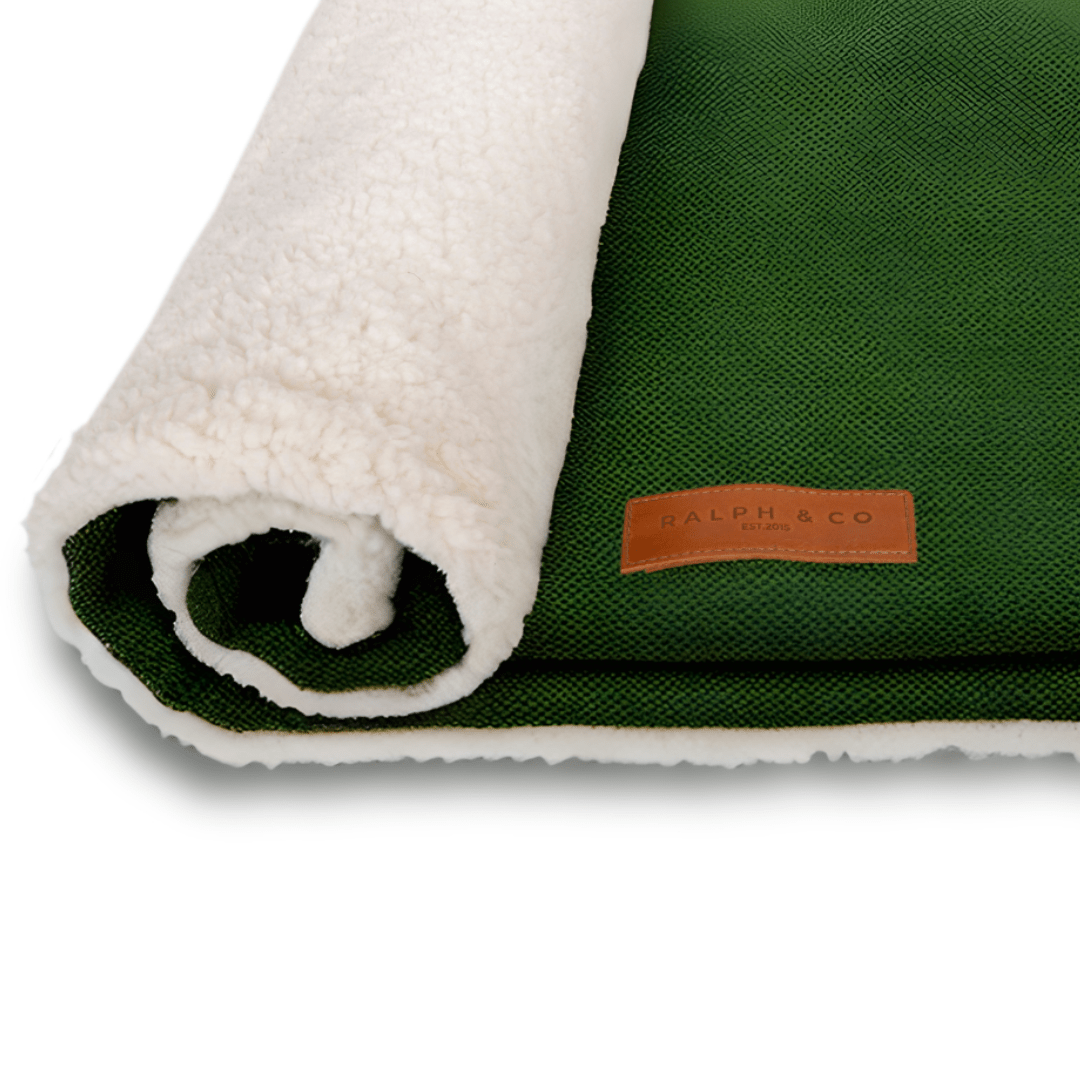 Ralph & Co The Richmond Stonewashed & Sherpa Reversible Dog Blanket - Green