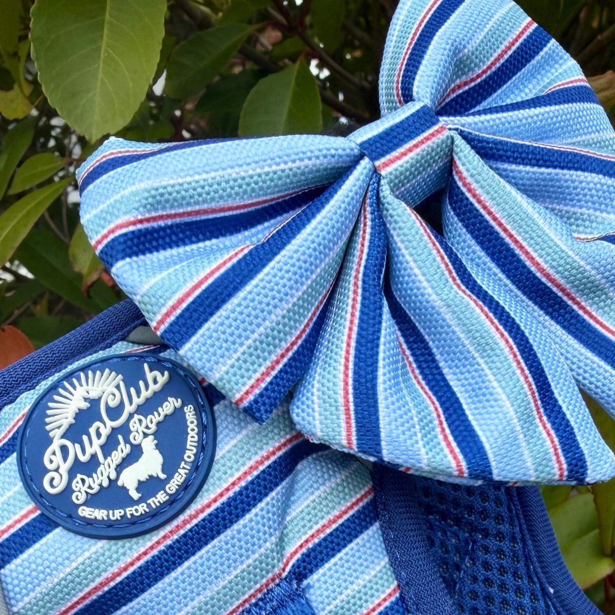 PupClub Couture Dog Sailor Bow - Sea Breeze Stripes