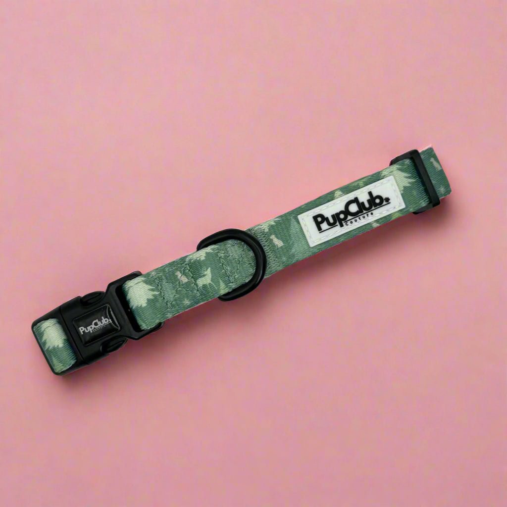 PupClub Couture Dog Collar - Evergreen Trails