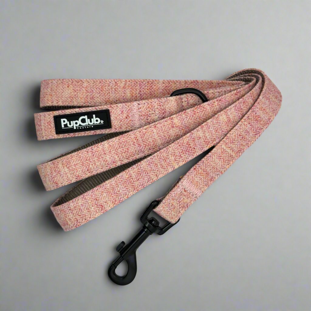 PupClub Couture Dog Lead - Tweed Pink