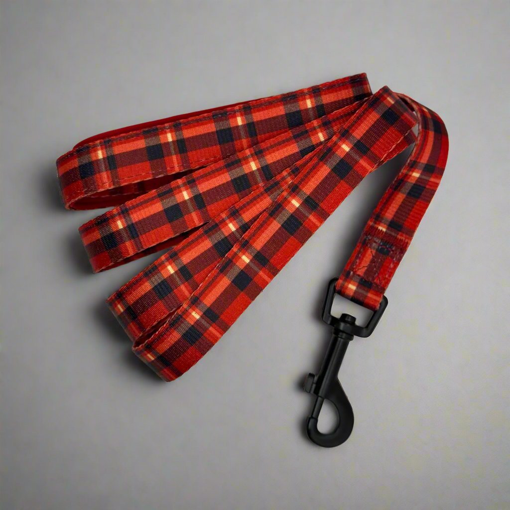 PupClub Couture Dog Lead - Red Tartan
