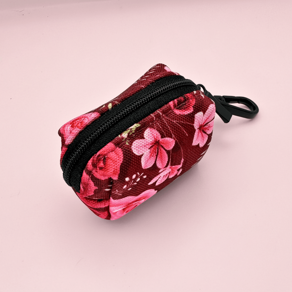 PupClub Couture Poo Bag Holder - Burgundy Bloom