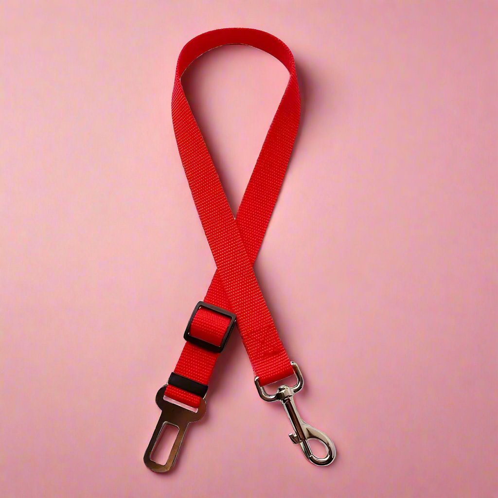 PupClub Couture Dog Seat Belt Restraint - Red