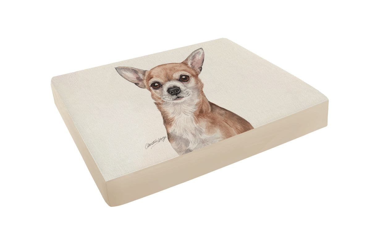 Christine Varley Luxury Printed Dog Bed - Chihuahua Barking Beds