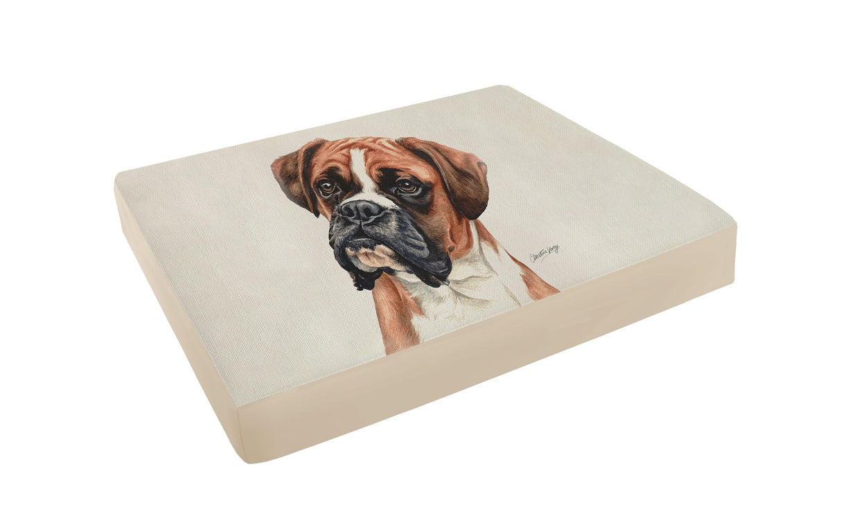 Christine Varley Luxury Printed Dog Bed - Boxer Barking Beds