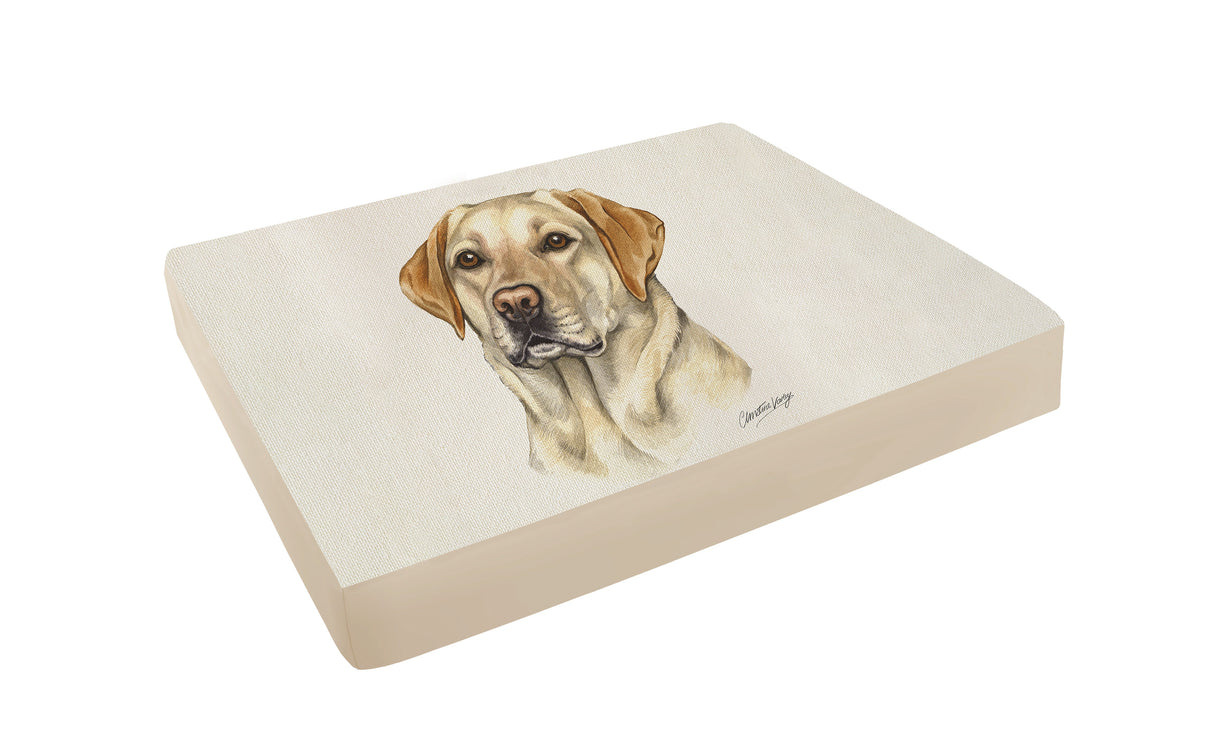 Christine Varley Luxury Printed Dog Bed - Golden Labrador Barking Beds
