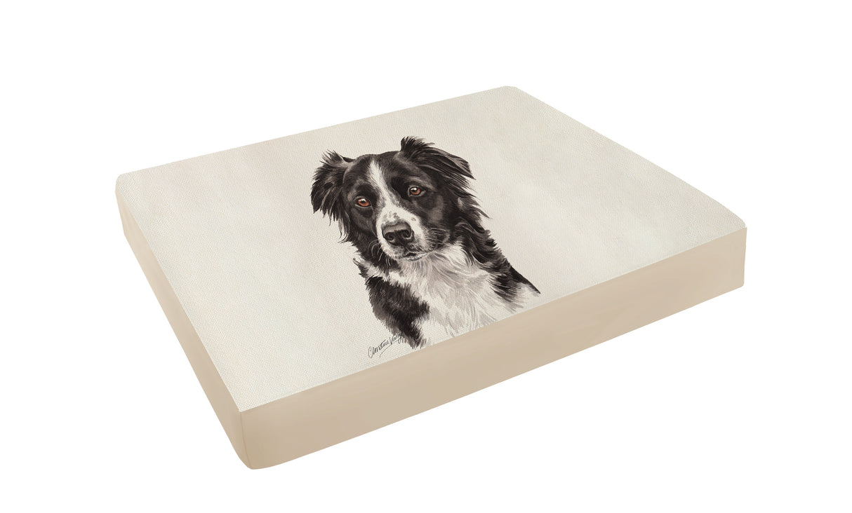 Christine Varley Luxury Printed Dog Bed - Border Collie Barking Beds