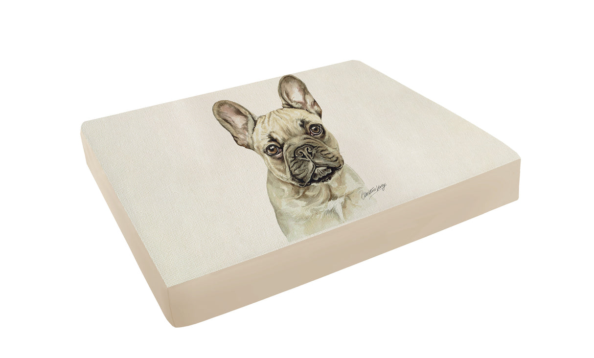 Christine Varley Luxury Printed Dog Bed - French Bulldog Barking Beds