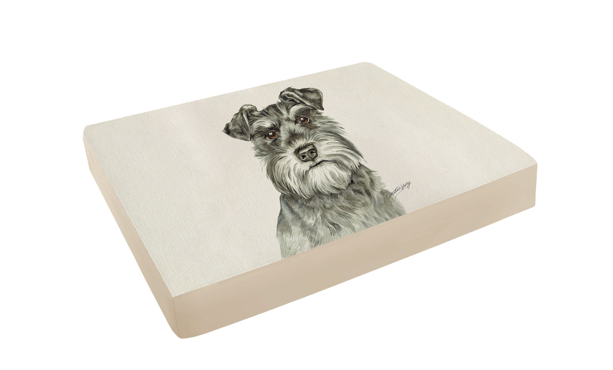 Christine Varley Luxury Printed Dog Bed - Schnauzer Barking Beds