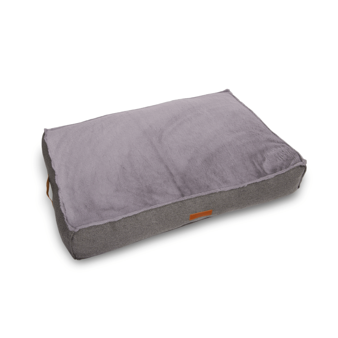 Ralph & Co The Balmoral Herringbone Flat Pillow Dog Bed - Grey