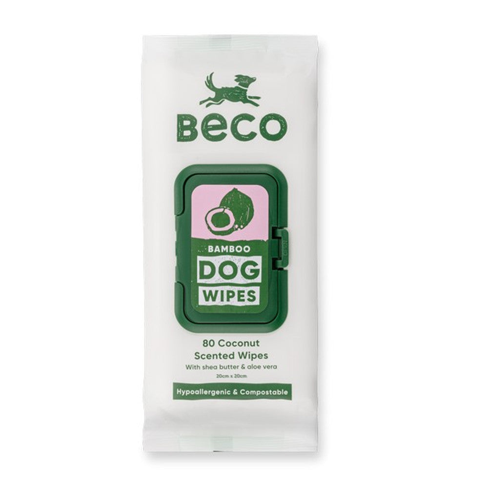 Beco Bamboo Dog Wipes Coconut - 80 Wipes Dog Supplies Beco