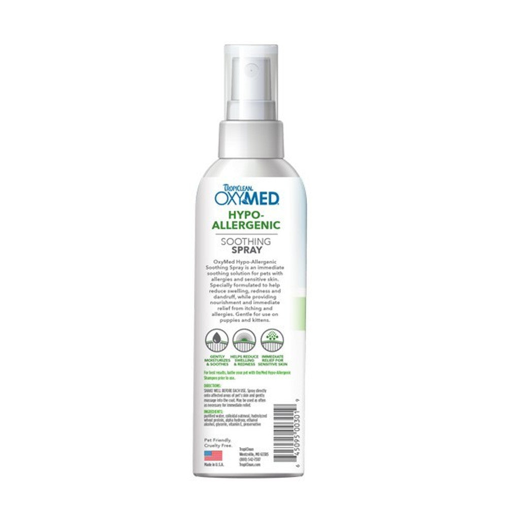 TropiClean OxyMed Hypoallergenic Anti Itch Spray for Dogs 236ml Dog Supplies TropiClean