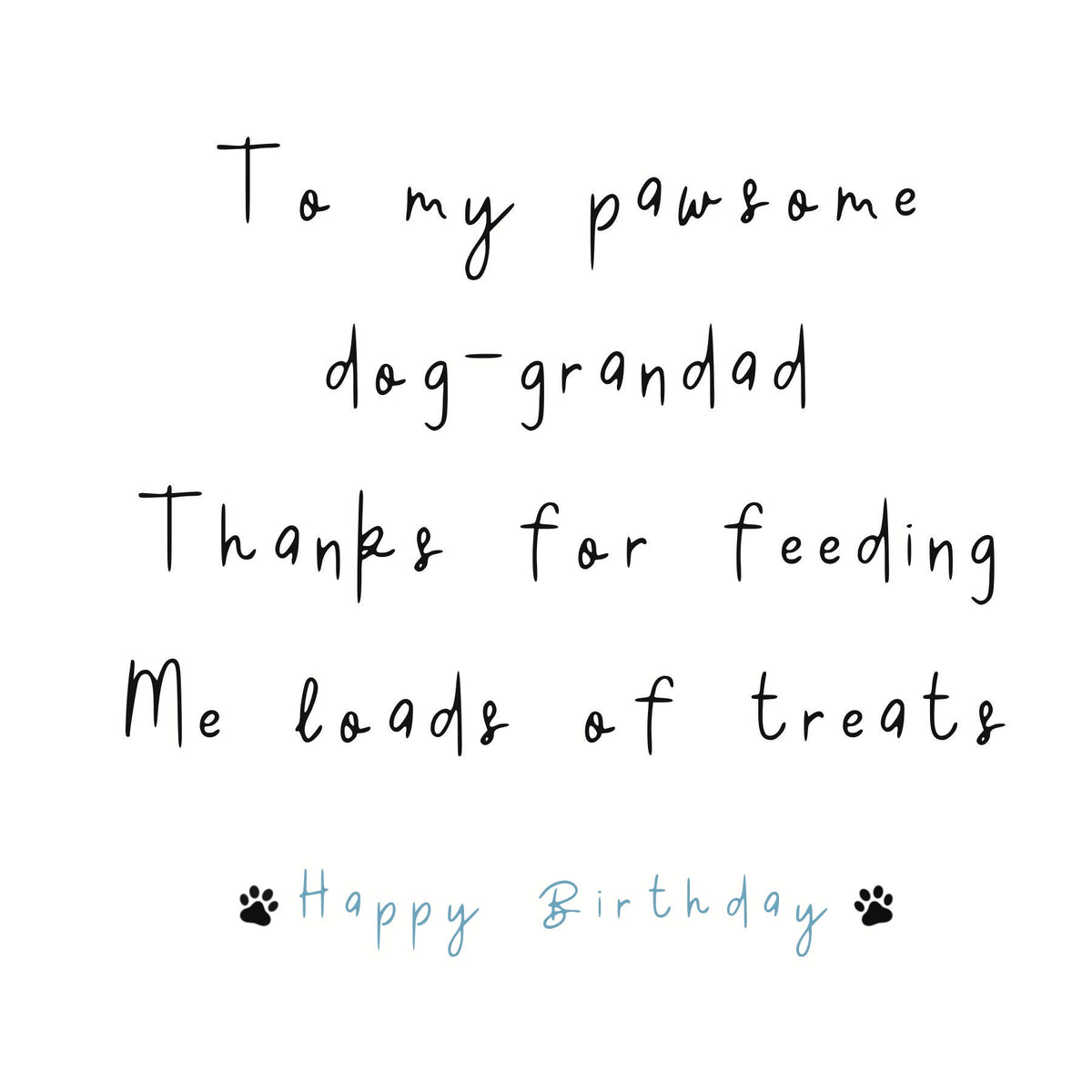 Paws Right There To My Pawsome Dog Grandad Birthday Card