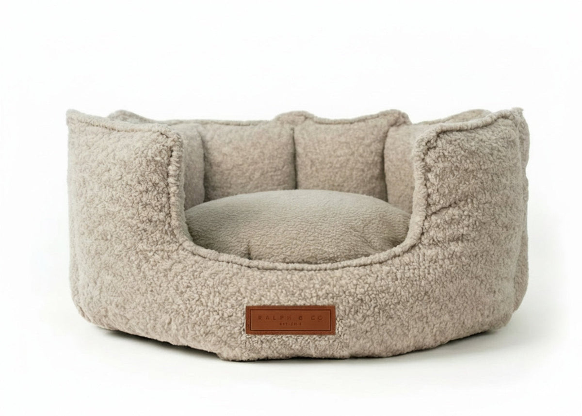 Ralph & Co The Cotswold High Wall Bouclé Dog Bed Oatmeal