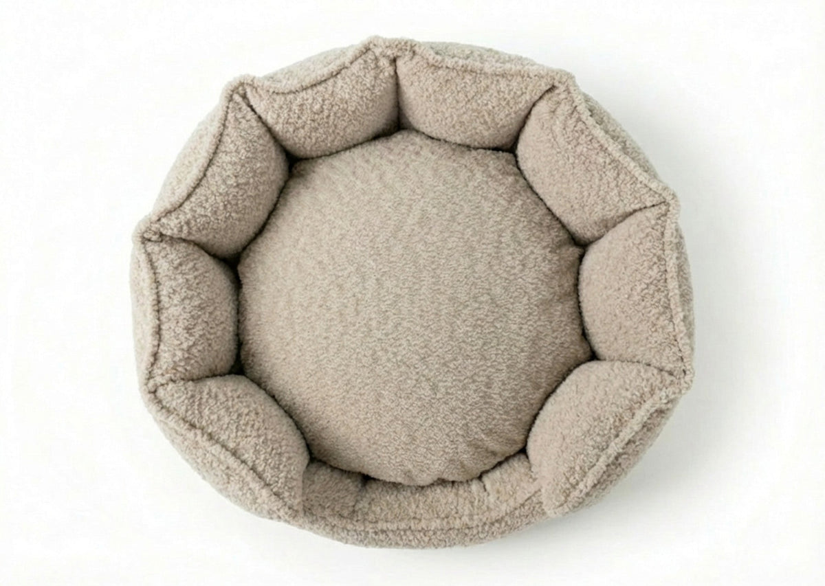 Ralph & Co The Cotswold High Wall Bouclé Dog Bed Oatmeal
